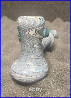 Joey Guido Guido Glass Fully Worked Wig-Wag Heavy Hammer Glass Tobacco Pipe