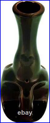 Gold Leaf Water Smoking Hookah Black Tobacco Pipe #2629 Ceramic Glass Made USA 