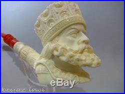 King! Collectible Artwork Meerschaum Smoking Pipe Collectible By Fyavuz