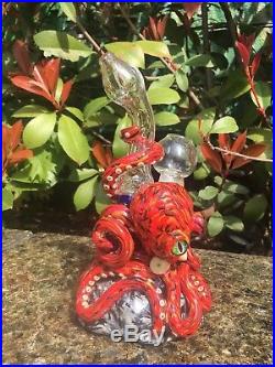 Kraken Smoking Rig 8 Hand Made USA. Octopus Glass Smoking Pipe. Girly Pipes