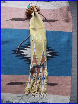 LAKOTA SIOUX BEADED TOBACCO (PIPE) BAG Beadwork/Quillwork, Reproduction