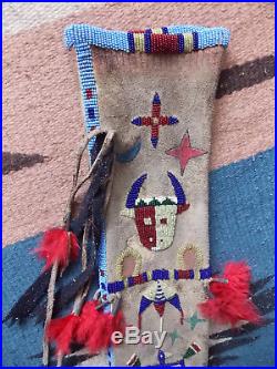 LAKOTA (SIOUX) BEADED TOBACCO (PIPE) BAG Reproduction (Beadwork/Quillwork)
