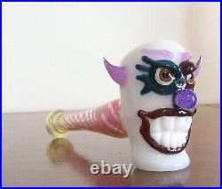 LARGE CREEPY CLOWN HAND BLOWN ART GLASS TOBACCO PIPE FOR USE GIFT or DISPLAY