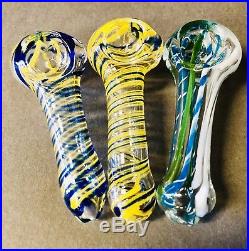 LOT 100 2.5-3 Peanut Different Color TOBACCO Smoking Pipe Herb bowl Glass Hand