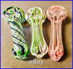 LOT 100 2.5-3 Peanut Different Color TOBACCO Smoking Pipe Herb bowl Glass Hand
