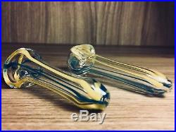 LOT of 100 Glass Smoking Pipes Tobacco Pipe Bowl Multi Ribbon Twisted Assorted