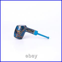 Lacquered Tobacco Pipe Wooden Handmade Colored Smoking Pipe Pyrographic Pipe
