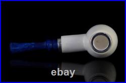 Large Block Meerschaum Pipe 925 silver Smooth smoking tobacco with case MD-105