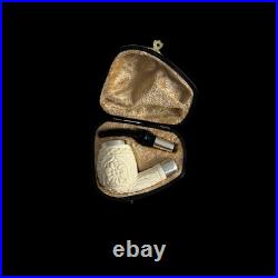 Large Classic Meerschaum Pipe 925 silver handmade smoking tobacco with fitted