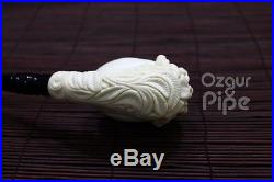 Large Skull In Bone Hand Collectible Meerschaum Smoking Pipe Pfeife Handmade