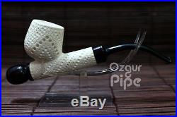 Lattice Cavalier Classic Shape Meerschaum Smoking Pipe Handmade Collectible Pipe