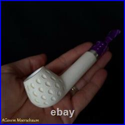 Lattice Meerschaum Pipes, 925 Silver, Smoking Pipe, Tobacco Pipa + CASE AGM101