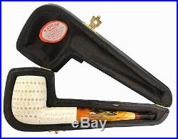 Lattice Straight White Turkish Meerschaum Tobacco Smoking Pipe 5301K