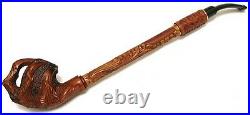 Leather CLAW DESIGN UNIQUE HAND CARVED Extra Long Smoking Pipe Pipes HOOKAH 9 mm
