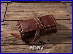Leather Pipe Roll Handmade Tobacco Pouch & Smoking Pipe Storage Bag