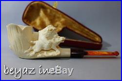 Lion Attack On Wild Boar Collectible Meerschaum Smoking Pipe Pfeife By Fyavuz