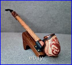 Long pipe Dragon Wood tobacco pipe Smoking pipe Churchwarden pipes 9 mm filter