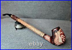 Long pipe Dragon Wood tobacco pipe Smoking pipe Churchwarden pipes 9 mm filter
