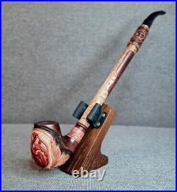 Long pipe Dragon Wood tobacco pipe Smoking pipe Churchwarden pipes 9 mm filter
