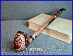 Long pipe Dragon Wood tobacco pipe Smoking pipe Churchwarden pipes 9 mm filter