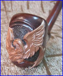 Long tobacco smoking pipe Hand Carved eagle long stem unsmoked pipes