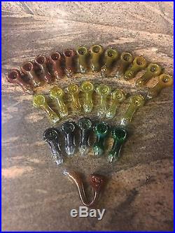 Lot Of 25 Hand Made Beautiful Spoon Smoking Pipe Glass ware Pipes
