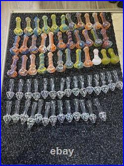 Lot Of 34 Small Glass Pipes And 28 Chillums All Brand New And Unused