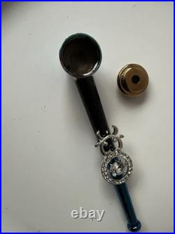 Lot of 10 Metal Smoking Pipes Rhinestone Animal Designs Glass Bowl Tobacco Pipes