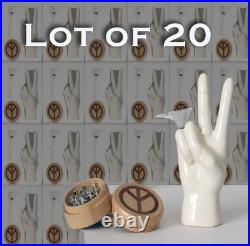 (Lot of 20) PEACE Symbol Smoking Pipe & 3pc Grinder Thick Ceramic 5.5 Gift Box