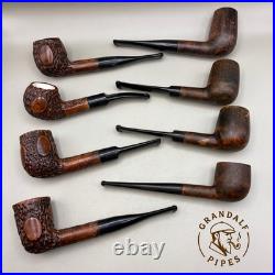 Lot of 8 NOS Italy Meerschaum Lined Tobacco Pipes Mixed Smooth & Rusticated