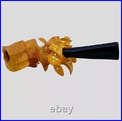 Luxury Freehand Smoking Tobacco Pipe Kit- Horn Inserted Briar Pipe -sava-savenko