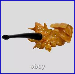Luxury Freehand Smoking Tobacco Pipe Kit- Horn Inserted Briar Pipe -sava-savenko