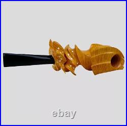 Luxury Freehand Smoking Tobacco Pipe Kit- Horn Inserted Briar Pipe -sava-savenko
