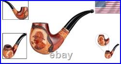 Luxury Handcrafted Tobacco Pipe with Sherlock Holmes Emblem Perfect Gift
