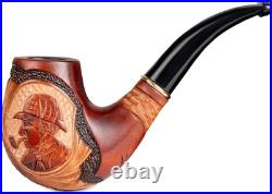 Luxury Handcrafted Tobacco Pipe with Sherlock Holmes Emblem Perfect Gift