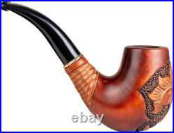 Luxury Handcrafted Tobacco Pipe with Sherlock Holmes Emblem Perfect Gift
