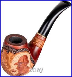 Luxury Handcrafted Tobacco Pipe with Sherlock Holmes Emblem Perfect Gift