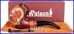 Luxury Handcrafted Tobacco Pipe with Sherlock Holmes Emblem Perfect Gift