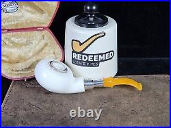 MBSD Deluxe Triple-Silver Squat Tomato Spigot Meerschaum Tobacco Smoking Pipe