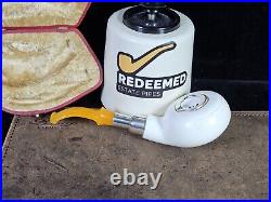 MBSD Deluxe Triple-Silver Squat Tomato Spigot Meerschaum Tobacco Smoking Pipe