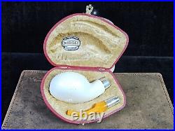 MBSD Deluxe Triple-Silver Squat Tomato Spigot Meerschaum Tobacco Smoking Pipe