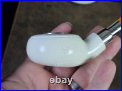 MBSD Deluxe Triple-Silver Squat Tomato Spigot Meerschaum Tobacco Smoking Pipe