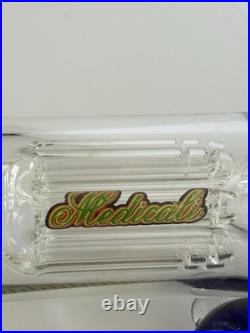 MEDICALI 12 Inch Double Chamber Beaker With 8 Percolators Smoking Tobacco Pipe