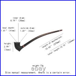 MUXIANG 9mm Gandalf Pipe Briarwood Churchwarden Tobacco Pipe Sandblast With Rack
