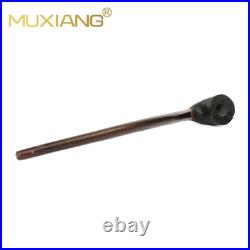 MUXIANG 9mm Gandalf Pipe Briarwood Churchwarden Tobacco Pipe Sandblast With Rack