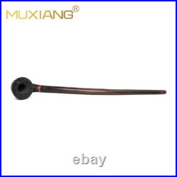 MUXIANG 9mm Gandalf Pipe Briarwood Churchwarden Tobacco Pipe Sandblast With Rack
