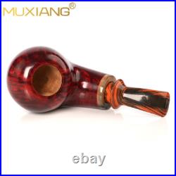 MUXIANG Briar Air Chamber Tobacco Pipe Wooden System Pipe Curved Ebonite Stem