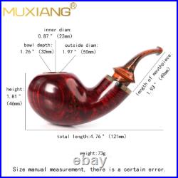 MUXIANG Briar Air Chamber Tobacco Pipe Wooden System Pipe Curved Ebonite Stem