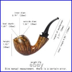 MUXIANG Briar Apple Pipe Smooth Wooden Tobacco Pipe With Burl Cumberland Stem