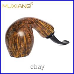 MUXIANG Briar Apple Pipe Smooth Wooden Tobacco Pipe With Burl Cumberland Stem